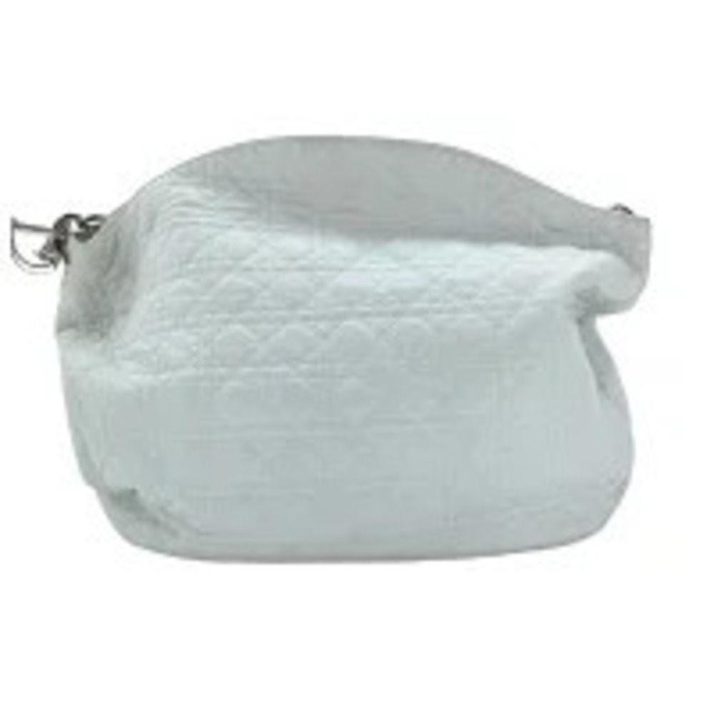 Christian Dior Leather Cannage Shoulder Bag White